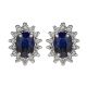 Sapphire & Diamond Cluster Earrings - 00021130 | Heming Diamond Jewellers | London