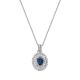 Sapphire & Diamond cluster pendant - 00023018 | Heming Diamond Jewellers | London