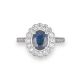 Sapphire & Diamond Cluster Ring - 00022597 | Heming Diamond Jewellers | London