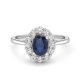 Sapphire & Diamond Cluster Ring - 00023043 | Heming Diamond Jewellers | London