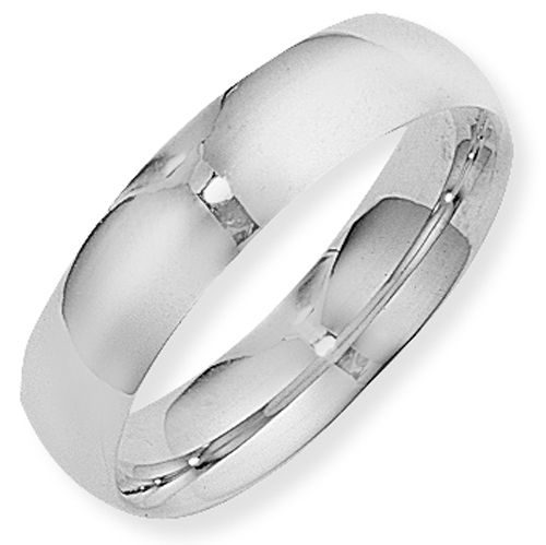 9ct White Gold 6mm Court Shaped Wedding Ring - 00020584 | Heming Diamond Jewellers | London