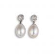 Pearl And Diamond Drop Earrings - 00024768 | Heming Diamond Jewellers | London