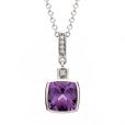 Amethyst and Diamond Pendant - 00020848 | Heming Diamond Jewellers | London