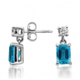 Aquamarine and Diamond Earrings - 02021745 | Heming Diamond Jewellers | London