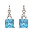 Blue Topaz and Diamond Drop Earrings - 00020835 | Heming Diamond Jewellers | London