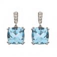 Blue Topaz and Diamond Earrings - 00020861 | Heming Diamond Jewellers | London