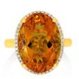 Citrine and Diamond Cluster Ring - 02023578 | Heming Diamond Jewellers | London