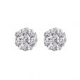 Diamond Daisy Cluster Stud Earrings - 00020351 | Heming Diamond Jewellers | London