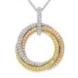 Diamond Three Colour Gold Pendant - 02022183 | Heming Diamond Jewellers | London