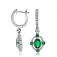 Emerald and Diamond Earrings - 02021748 | Heming Diamond Jewellers | London