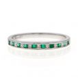 Emerald & Diamond Half Eternity Ring - 00019764 | Heming Diamond Jewellers | London
