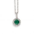 Emerald & Diamond Pendant - 02021123 | Heming Diamond Jewellers | London