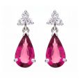 Pink Tourmaline and Diamond Drops - 00019750 | Heming Diamond Jewellers | London