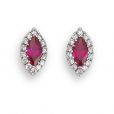 Ruby and Diamond Earrings - 00021861 | Heming Diamond Jewellers | London