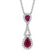 Ruby and Diamond Pendant - 00019721 | Heming Diamond Jewellers | London