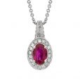 Ruby and Diamond Pendant - 00019726 | Heming Diamond Jewellers | London