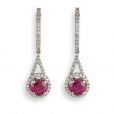 Ruby & Diamond Earrings - 02021243 | Heming Diamond Jewellers | London