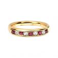 Ruby & Diamond Half Eternity Ring - 00018692 | Heming Diamond Jewellers | London