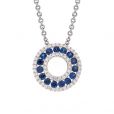 Sapphire and Diamond Circle Pendant - 00019708 | Heming Diamond Jewellers | London