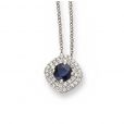 Sapphire and Diamond Cluster Pendant - 00024932 | Heming Diamond Jewellers | London