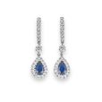 Sapphire and Diamond Drop Earrings - 00021974 | Heming Diamond Jewellers | London