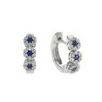 Sapphire and Diamond Hoop Earrings - 00021409 | Heming Diamond Jewellers | London