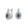 Sapphire & Diamond cluster earrings - 00023017 | Heming Diamond Jewellers | London