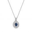 Sapphire & Diamond cluster pendant - 00023018 | Heming Diamond Jewellers | London