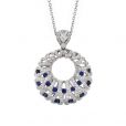 Sapphire & Diamond Pendant - 00021312 | Heming Diamond Jewellers | London