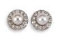 Pearl And Diamond Cluster Earrings - 00024149 | Heming Diamond Jewellers | London