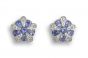 Tanzanite and Diamond cluster earrings. - 02023846 | Heming Diamond Jewellers | London