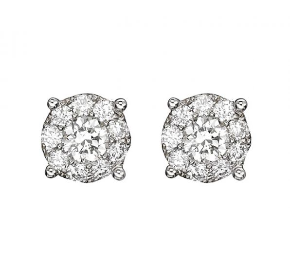 Diamond Cluster Earrings - 00020503 | Heming Diamond Jewellers | London