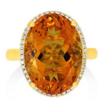 Citrine and Diamond Cluster Ring - 02023578 | Heming Diamond Jewellers | London