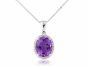 Amethyst and Diamond Pendant - 00025052 | Heming Diamond Jewellers | London