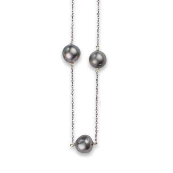 9.5mm Tahitian Pearl Necklace - 00024784 | Heming Diamond Jewellers | London
