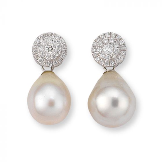 Pearl and Diamond Earrings - 02021172 | Heming Diamond Jewellers | London