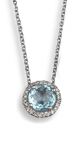 Blue Topaz And Diamond pendant - 00024663 | Heming Diamond Jewellers | London