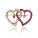 Ruby and Diamond Heart Brooch - 02019699 | Heming Diamond Jewellers | London
