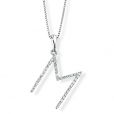 Diamond Initial 'M' Pendant - 00018894 | Heming Diamond Jewellers | London