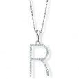 Diamond Initial 'R' Pendant - 00018899 | Heming Diamond Jewellers | London