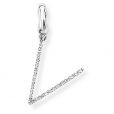 Diamond Initial 'V' Charm / Pendant (9ct) - 00019115 | Heming Diamond Jewellers | London