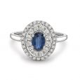Sapphire and Diamond Cluster Ring - 00023001 | Heming Diamond Jewellers | London