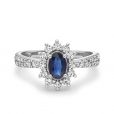 Sapphire & Diamond Cluster Ring - 00022992 | Heming Diamond Jewellers | London