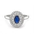 Sapphire & Diamond Cluster Ring - 00023015 | Heming Diamond Jewellers | London